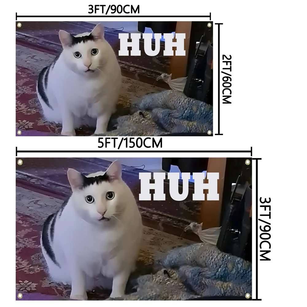 علم ديكور "هوه" كات ميمي، 3x5ft 2x3ft، نمط معاصر، علم للمنزل وديكور الأريكة، علم لطيف #2