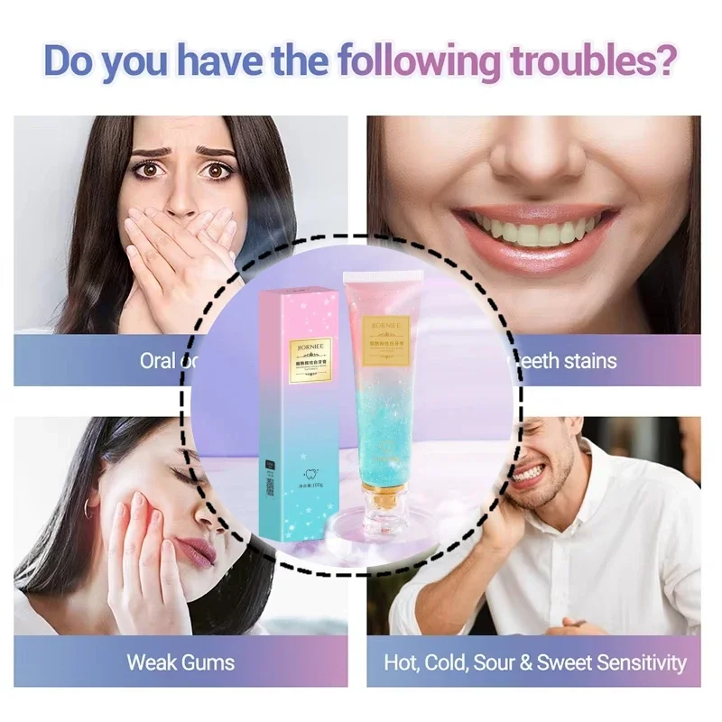 معجون أسنان مبيض نياسيناميد منعش للأسنان النظيفة للرجال والنساء معجون أسنان منعش للتنفس لإزالة بقع الأسنان 100 جرام #1