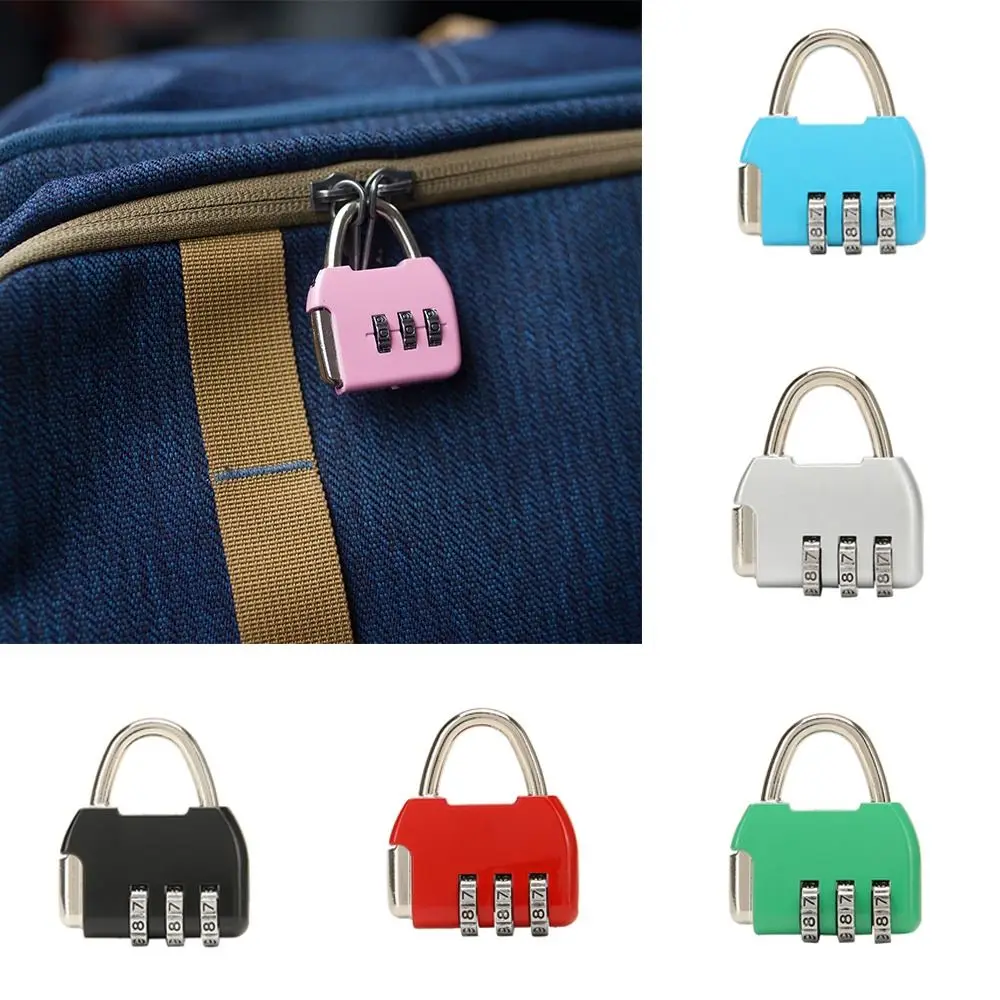 3 Dial Digit Number Combination Password Lock Travel Security Protect Locker Suitcase Anti-theft Padlock For Luggage/Bag