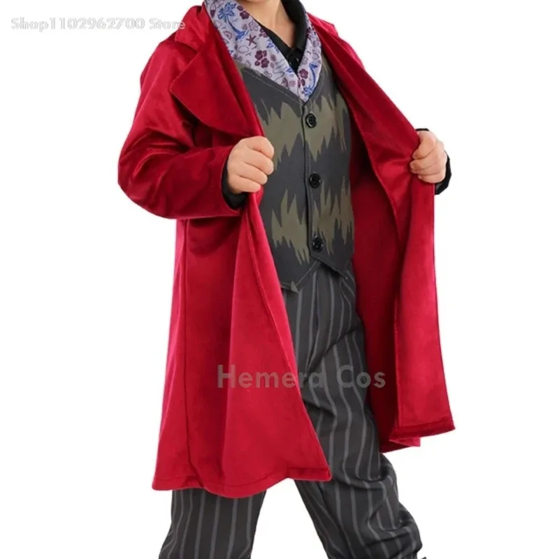 hhh 20252024 Adults Kids Movie Chocolate Wonca Costume Wig Hat Factory Willie Cosplay Clothing Kid Halloween Carnaval Pa