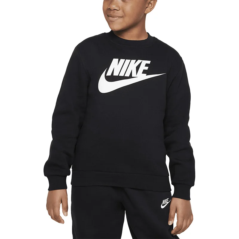Felpa con stampa casual per abbigliamento sportivo per bambini originale ufficiale Nike 2023 FD2992-010
