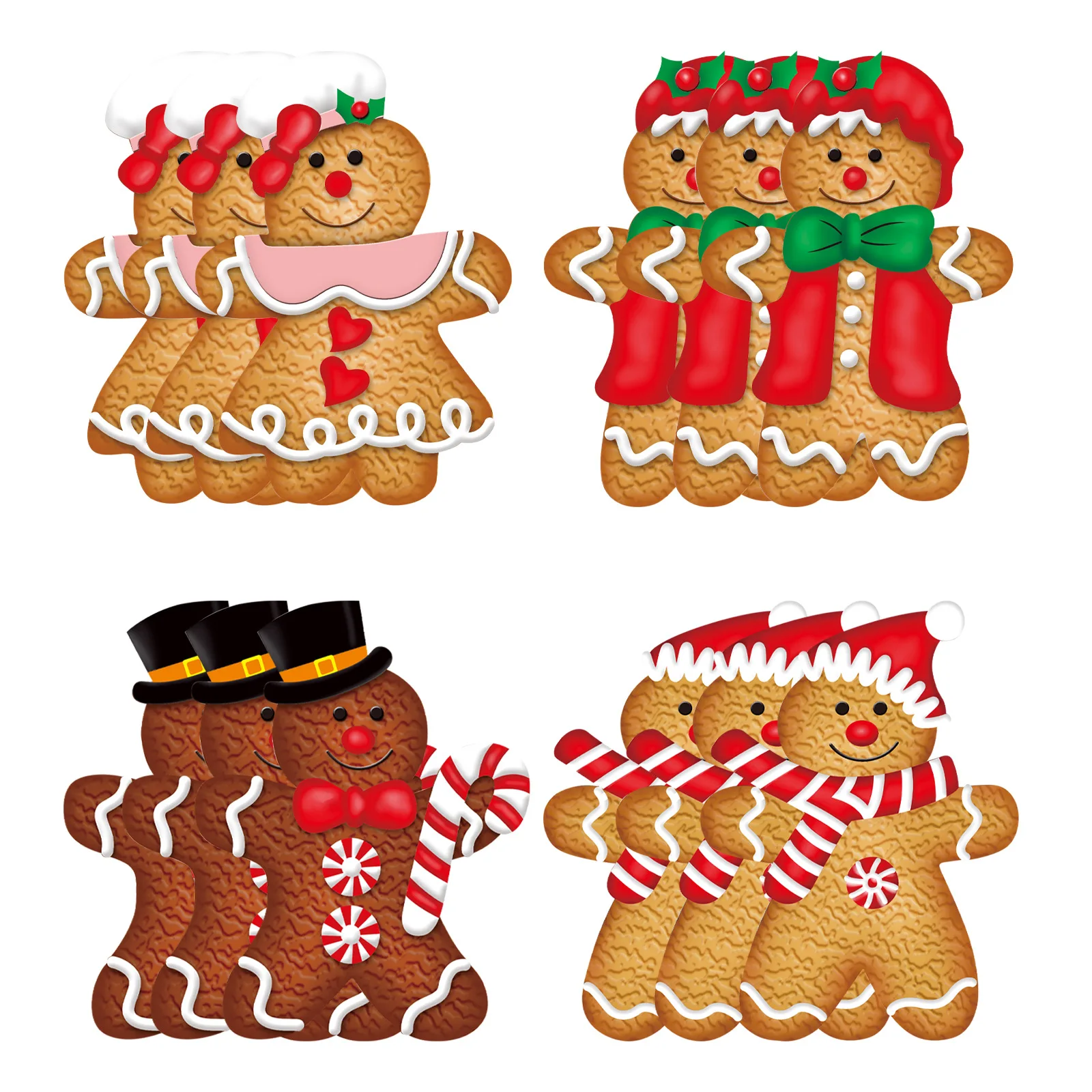 Christmas Wooden Pendants Gingerbread Man Gnomes Xmas Tree Hanging Oranment 2024 Noel Navidad Decorations for Home New Year Gift