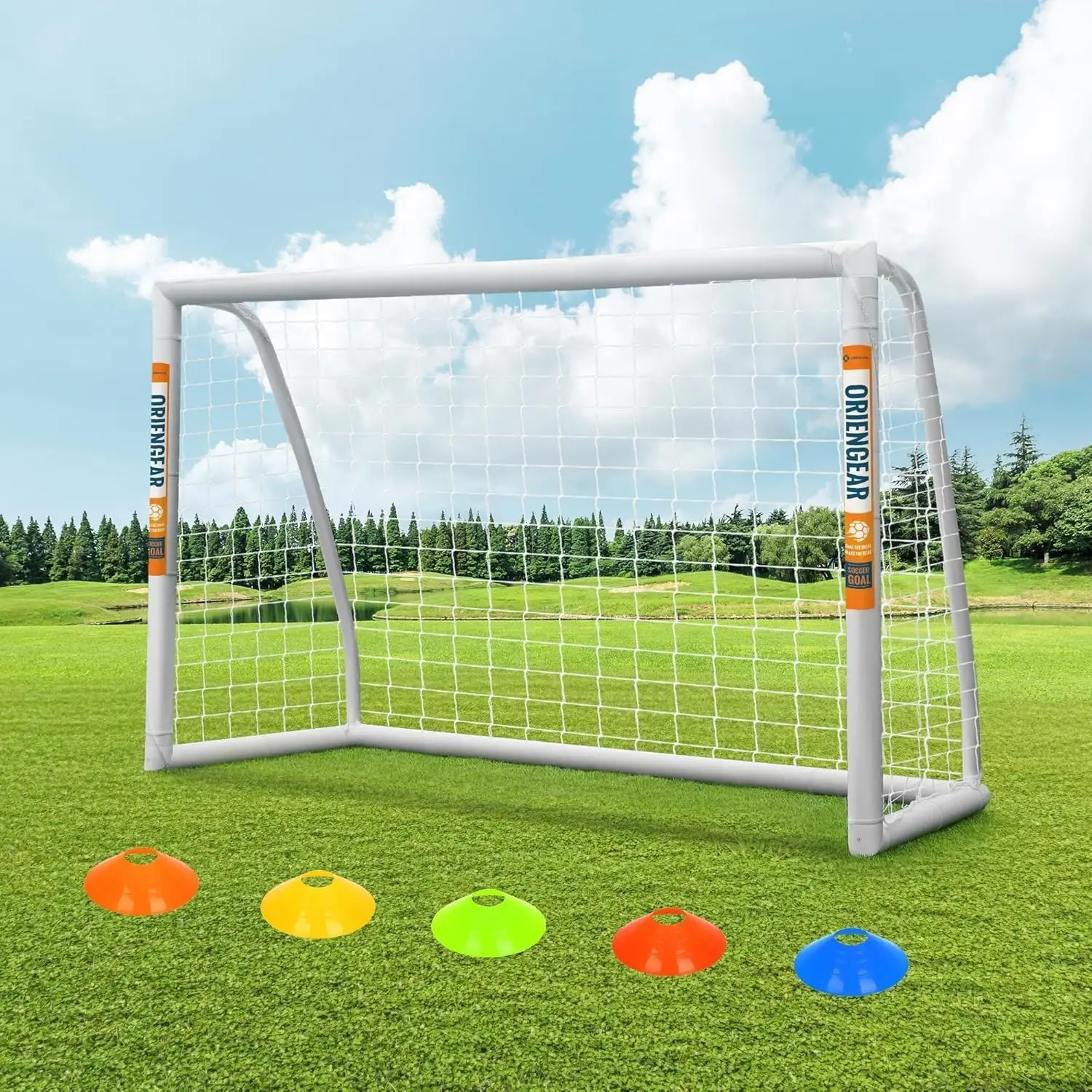 

Full Size Portable Soccer Goals 12x6/10x6.5/8x6/6x4 with Training Discs & Carry Bag for Kids Adults Backyard