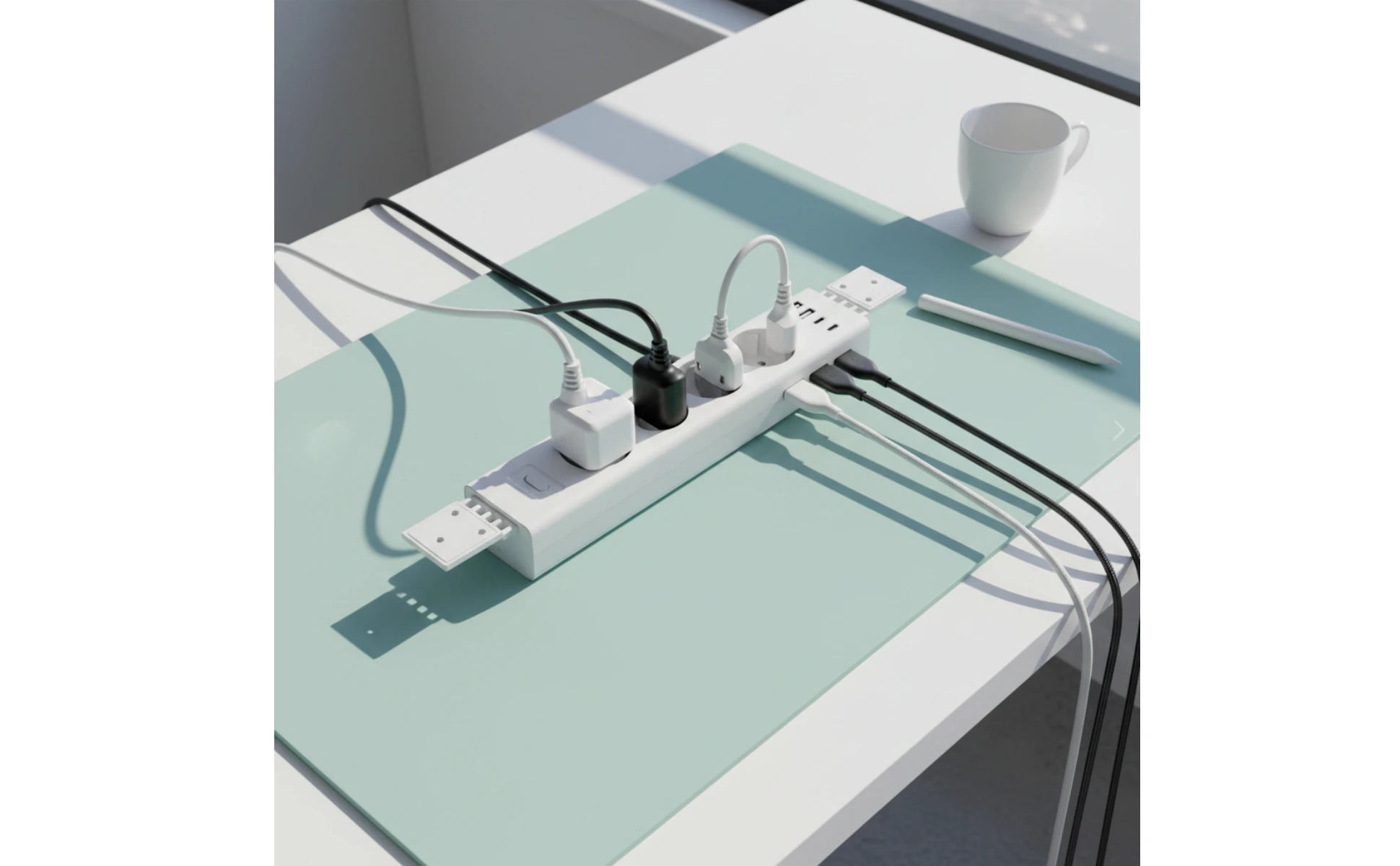 Under Desk Power Strip Space-Saving Power Strip with USB Ports Outlet Safe Ultra-Thin for Telecommuter Workers, Office Under Desk Power Strip Space-Saving Power Strip with USB Ports Outlet Safe Ultra-Thin for Telecommuter Workers, Office