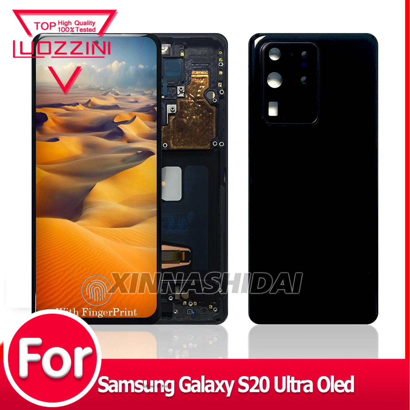 High Quality OLED For Samsung Galaxy S20 Ultra Big Size LCD Display Touch Screen Frame Battey Cover Housing Digitizer Assembly