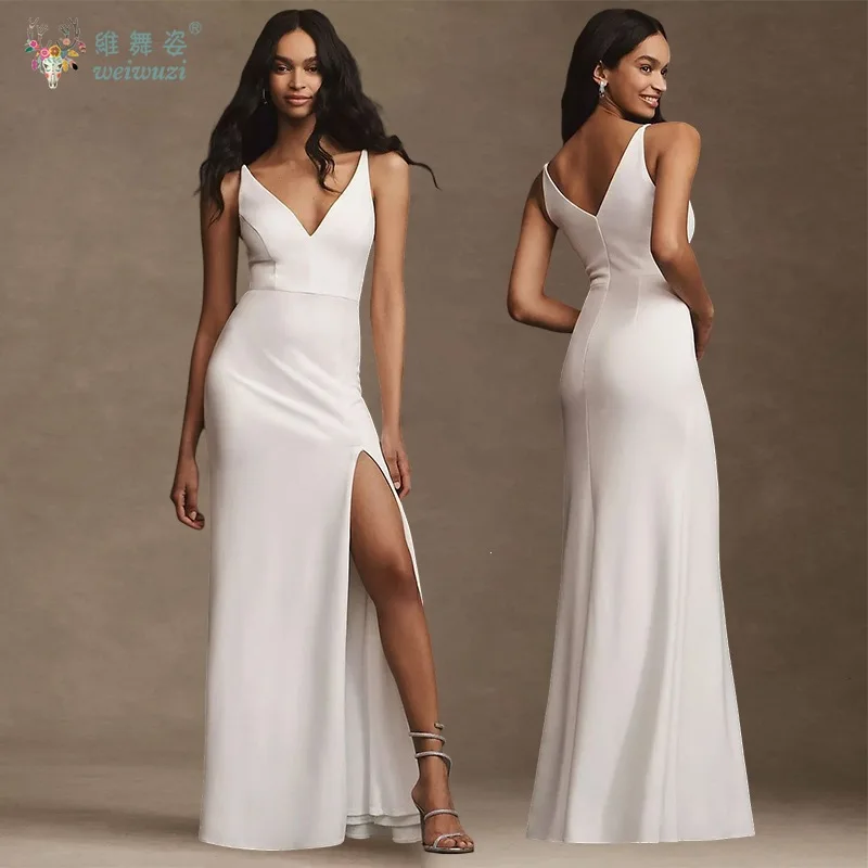 

Простое белое свадебное платье, платья для подружек невесты, вечерние платья без спинки, облегающие, для взрослых женщин, для официальных мероприятий, коктейльных вечеринок, свадеб и выпускных балов