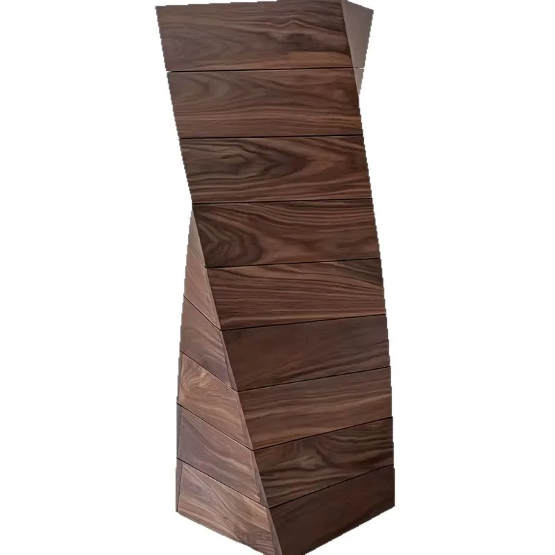 North American Black Walnut Seven-Drawer Cabinet New Chinese Style Twisted Drawers Light Luxury Living Room Study Room Cabinet