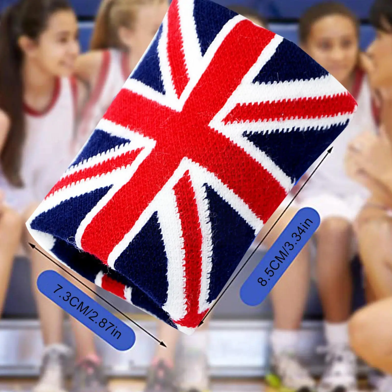 Union Jack Pattern Blue Red Wristband Sport Sweatband Hand Band Sweat Wrist Support Brace Wraps Guards for GYM Volleyball B H8D0