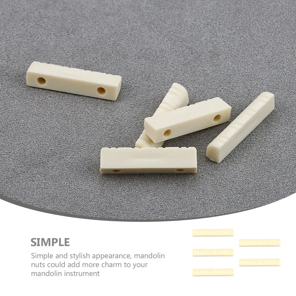 

5pcs Mandolin Nuts 8 String Slotted Replacement Accessories Guitar Nut Bridge Saddle Electric Bass Guitar Nut Blanks Resonance
