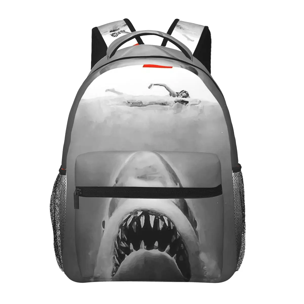 

Jaws 50th Anniversary Logo Student Backpack School Bag Hiking Travel Daypack for Boys Girls Fashion Bookbag Shoulder Bags