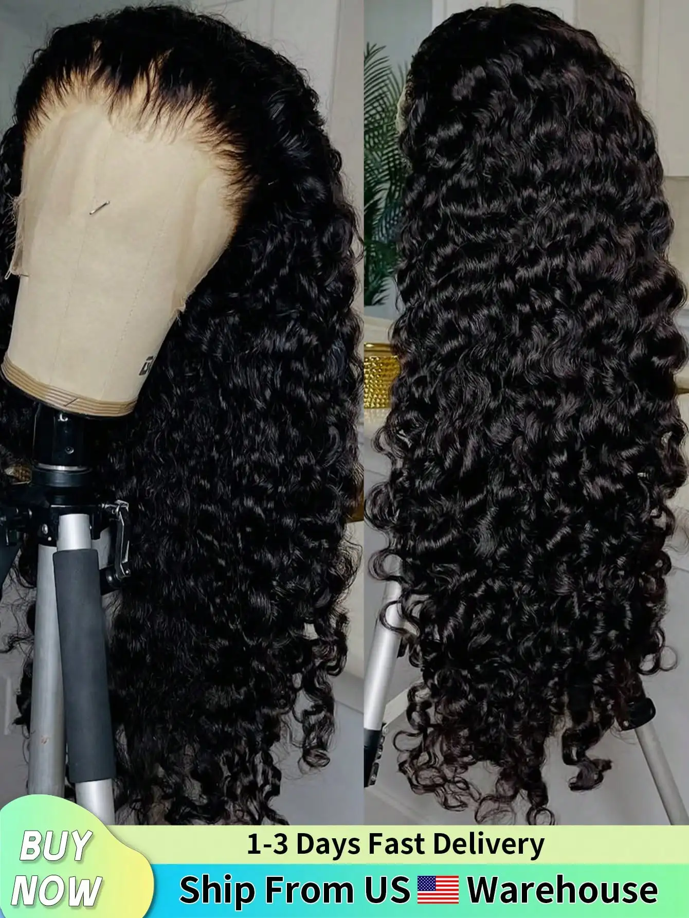 

180% Density Deep Wave Lace Front Wigs Human Hair 13x6 13x4 Transparent Human Hair Lace Front Wigs For Women Deep Curly Human Hair Wigs Pre Plcked Deep Wave Frontal Wigs With Baby Hair Designed specifically for black women