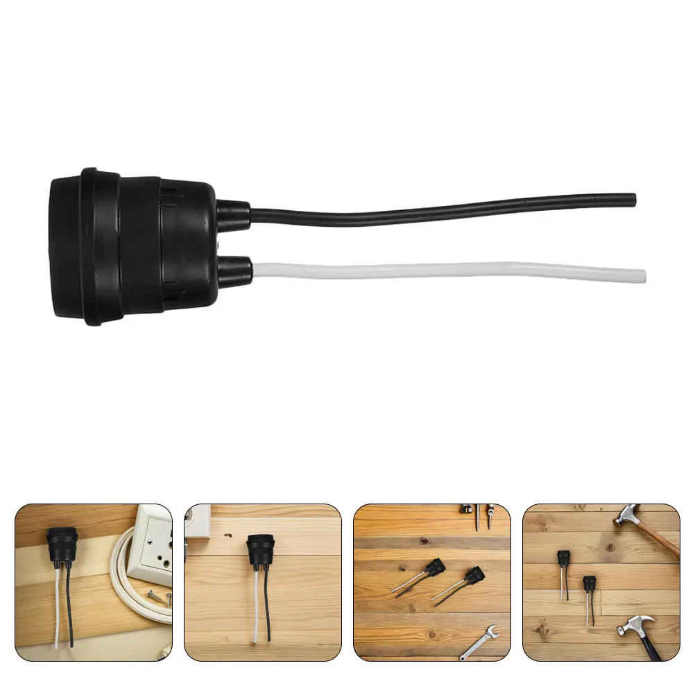 

12pcs E27 Lamp Socket Waterproof Black Bulb Holder Heat-Resistant Screw Base For Outdoor Garden Patio Bathroom Lighting Fixture