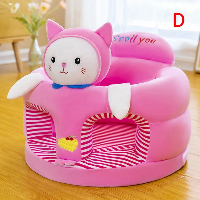 1pc Baby Sofa Support Seat Cover Toddler Cartoon Plush Chair Learning To Sit Comfortable Washable without Filler Cradle