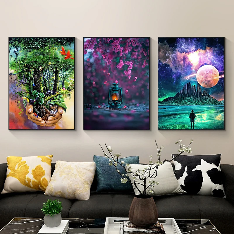 Landscape 5D DIY Diamond Painting Scenery Rhinestone Embroidery Painting Resin Full Round Diamond Mosaic Home Decor Gifts