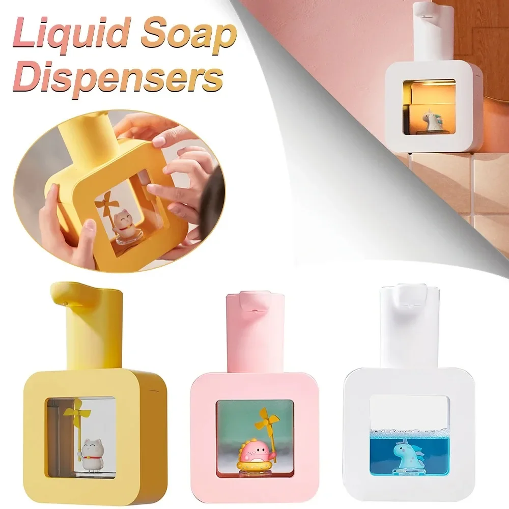 Liquid Soap Dispensers USB Charging Liquid Foam Dispensers Wall Mounted Touchless Sensor for Hotel Wash Basin