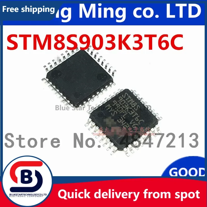 จัดส่งฟรี 20 ชิ้น/ล็อต STM8S903K3T6C STM8S903K3T6 STM8S903 LQFP-32 IC สต็อก!
