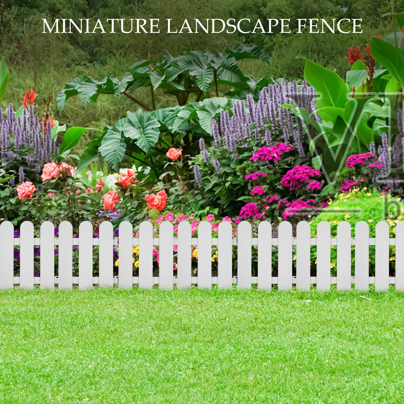 

10pcs White Plastic Fence Garden Edging Miniature Landscape Courtyard Decoration Christmas Panels Tough Material Simulation Yard