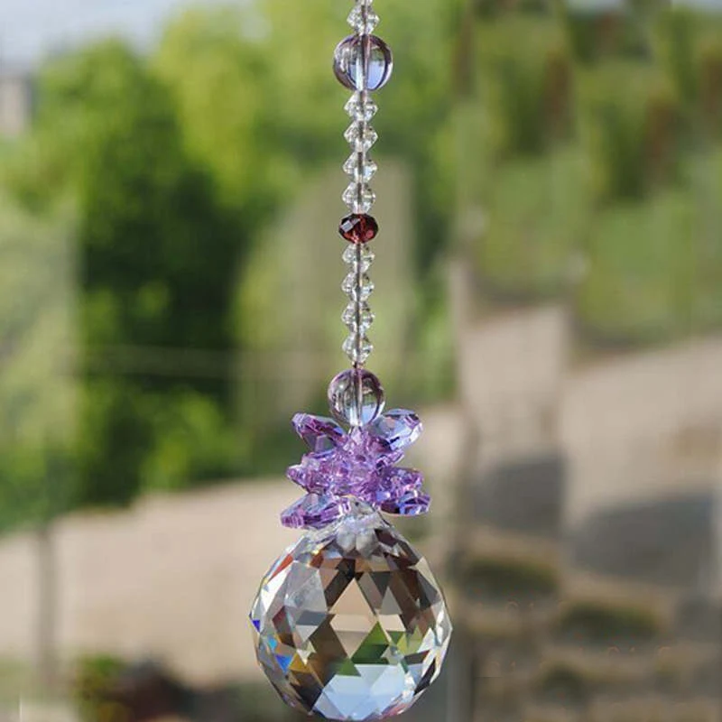 Suncatcher Crystal Glass Faceted Ball Prism Pendant Chandelier Pendants Lighting Lamp Parts Curtain Hanging Ornament