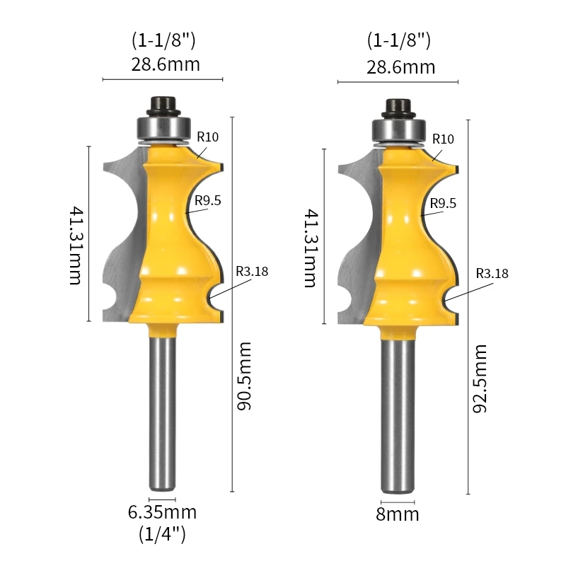 YUSUN 1PC  Fish Handrail Bit Router Bit Woodworking Milling Cutter For Wood Bit Carbide Cutters Face Mill End Mill