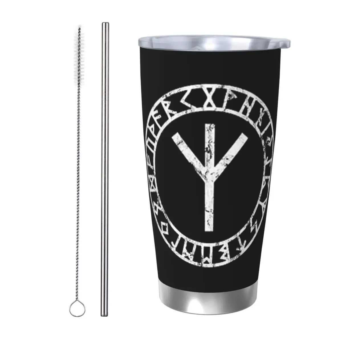 

Algiz Runes Amulet Norse Odin Thor Viking Paganism Stainless Steel Tumbler Vacuum Insulated Mugs Thermal Cold Bottle Straws 20oz