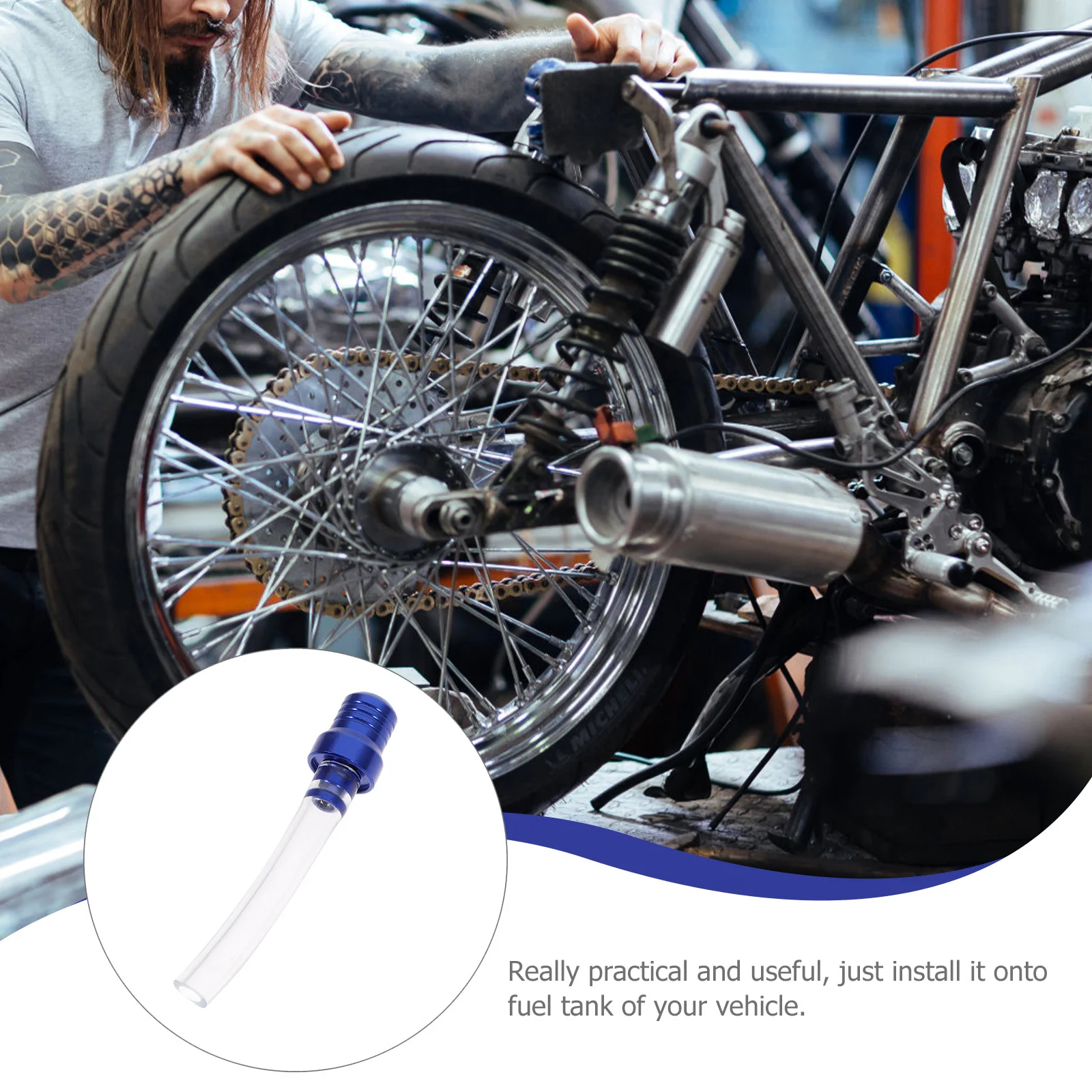

2 Pcs Atv Gas Cap Vent Tube Tank Motocross Motorbike Valve Aluminum Alloy
