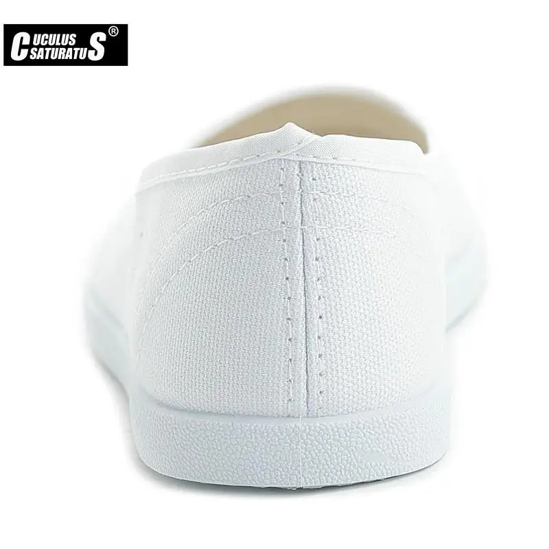 Cuculus Fashion Women White Canvas Shoes Concise Low Top Casual Flat Student Shoes Lace Up Solid Canvas Women nurse Shoes 435