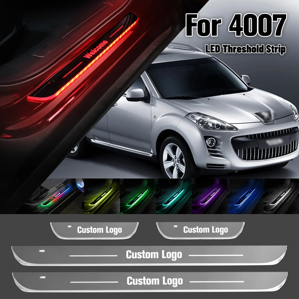 

For Peugeot 4007 2007-2013 Car Door Sill Light Customized Logo LED 2010 2011 2012 Welcome Threshold Pedal Lamp Accessories