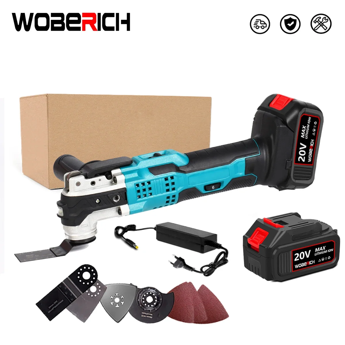 

WOBERICH Multifunction Oscillating Multi Tools Electric Trimmer Saws Rechargeable Woodworking Tools For Makita 18V Battery