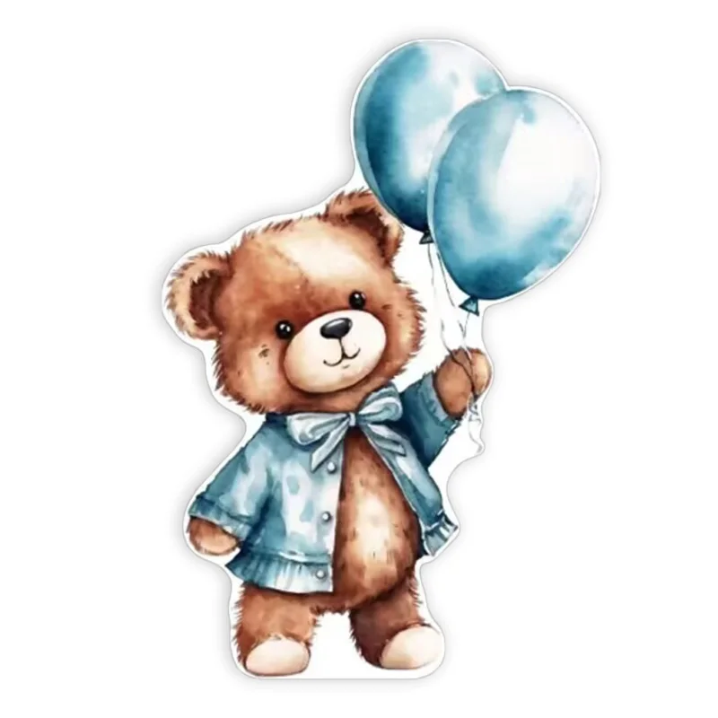 Fluffy Bear Holding Balloons Cut Out Teddy Bear Party Props 1 an Party Decor Baby Shower Mom to be decorations