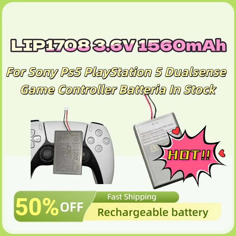 

For Sony Ps5 PlayStation 5 Dualsense Game Controller Batteria In Stock LIP1708 3.6V 1560mAh PS5 Controller Rechargeable Battery