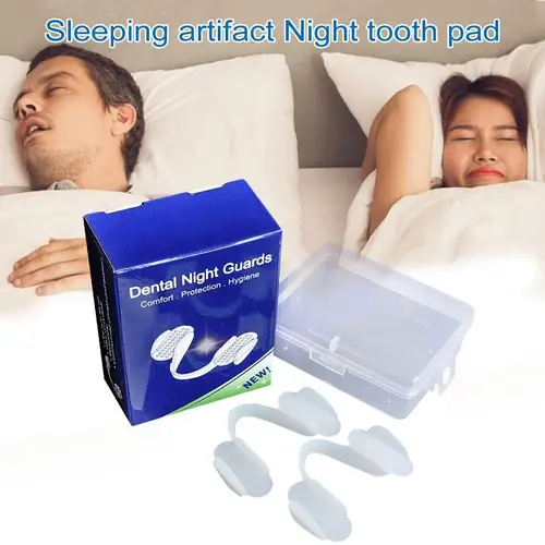 Imagen 2 del producto Protector bucal para rechinar los dientes, Protector Universal de silicona suave para bruxismo nocturno, antigrietas, férula Dental para adultos, 5-1 pares