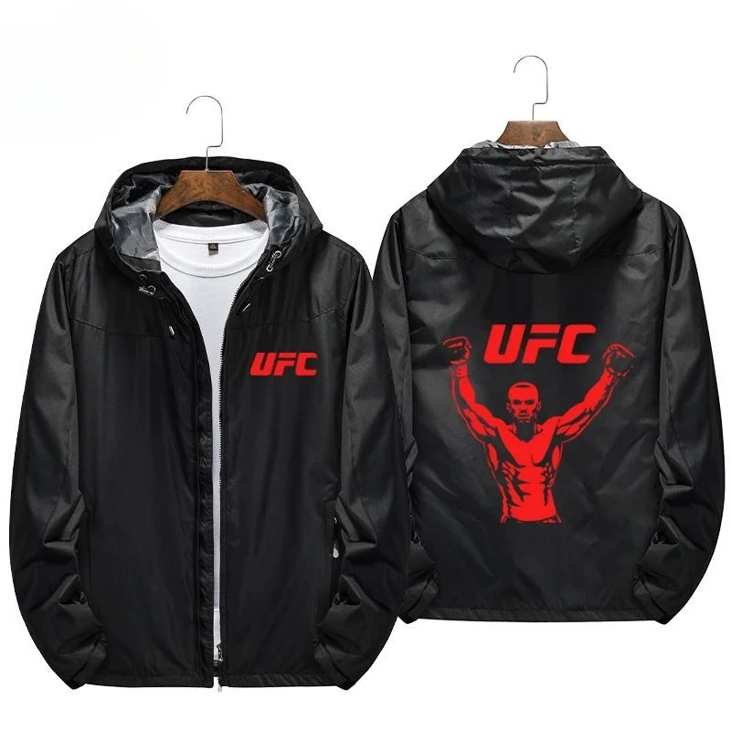 UFC MMA Combat Jacket Hoodie Spring Autumn Fashion Bruce Lee Coat Boxing Sports Hooded Sweatshirt Unisex Men Women Gym