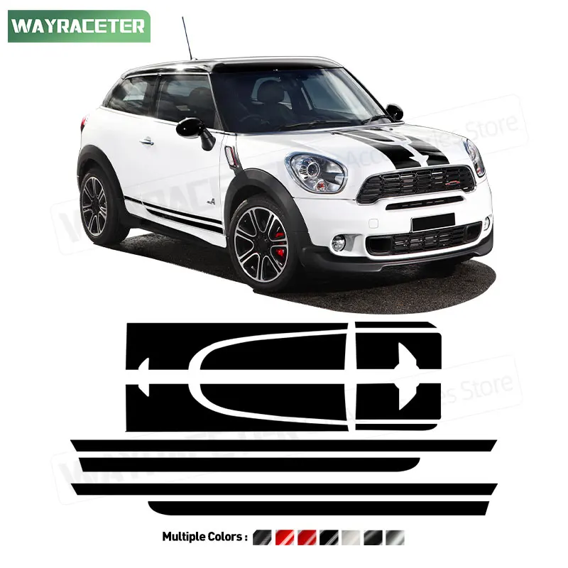 

Car Hood Engine Cover Trunk Body Graphics Vinyl Carbon Fiber Door Side Stripes Sticker For MINI Paceman R61 JCW Accessories