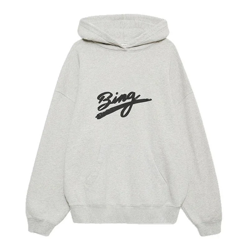 Winter Nieuwe Noord-Amerikaanse Niche Letterprint Binnenfleece Zak Katoen Losse damessweater met capuchon