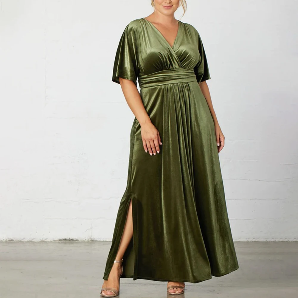 Plus Size długa sukienka dla kobiet 2024 letnie duże rozmiary czarne formalne cocas sukienka oversize elegancka kobieca szata przedsionka