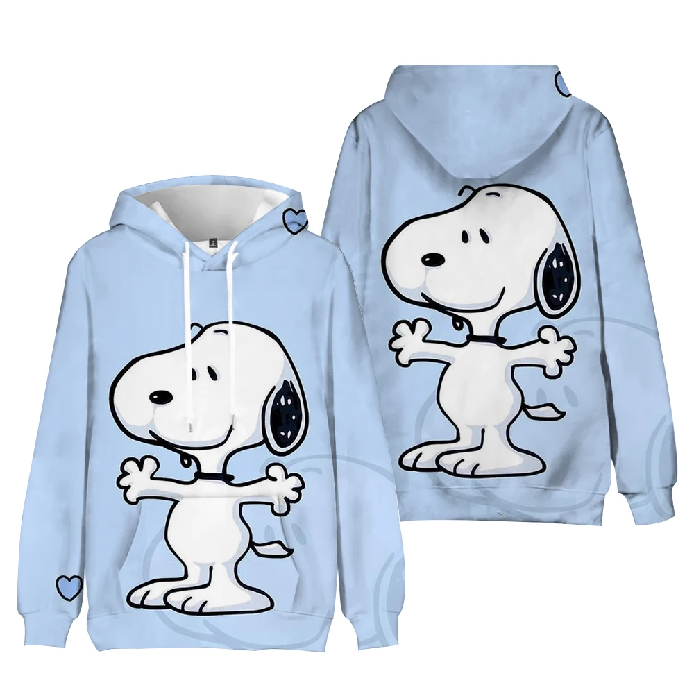 Snoopy cartoon print Women Sweatshirt Long Sleeve Crewneck Graphic Hoodie Clothes Couple Valentine\'s Day Gift Womens Clothes