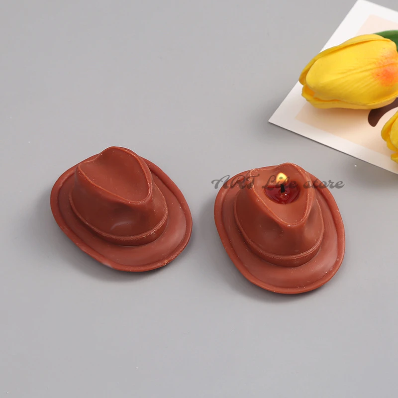 3D 카우보이 모자 실리콘 양초 금형 수제 초콜릿 케이크 베이킹 도구 DIY 장식 공예 액세서리 석고 수지 금형