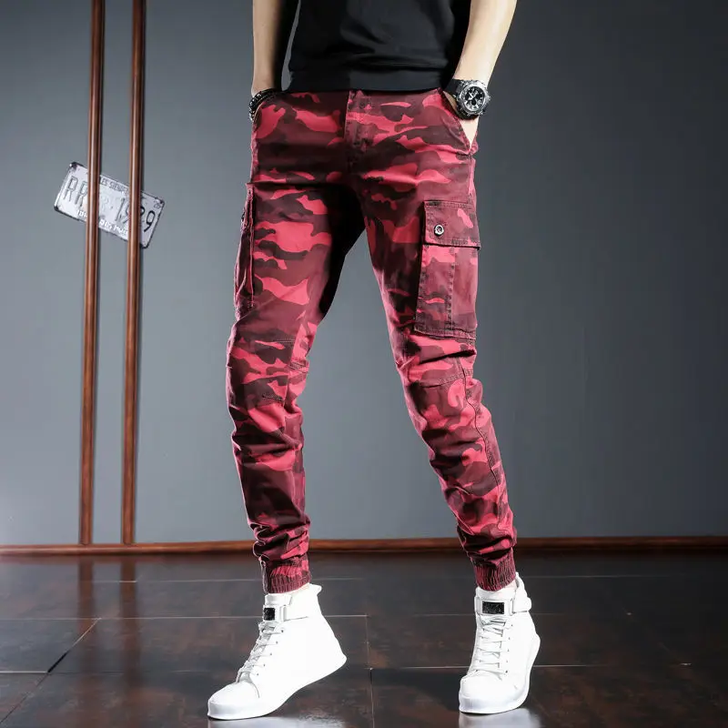 

Men’s Light Luxury Multi-pockets Camouflage Jeans,Wear-proof Outdoors Sports Cargo Denim Pants,Slim-fit Stylish Casual Jeans;