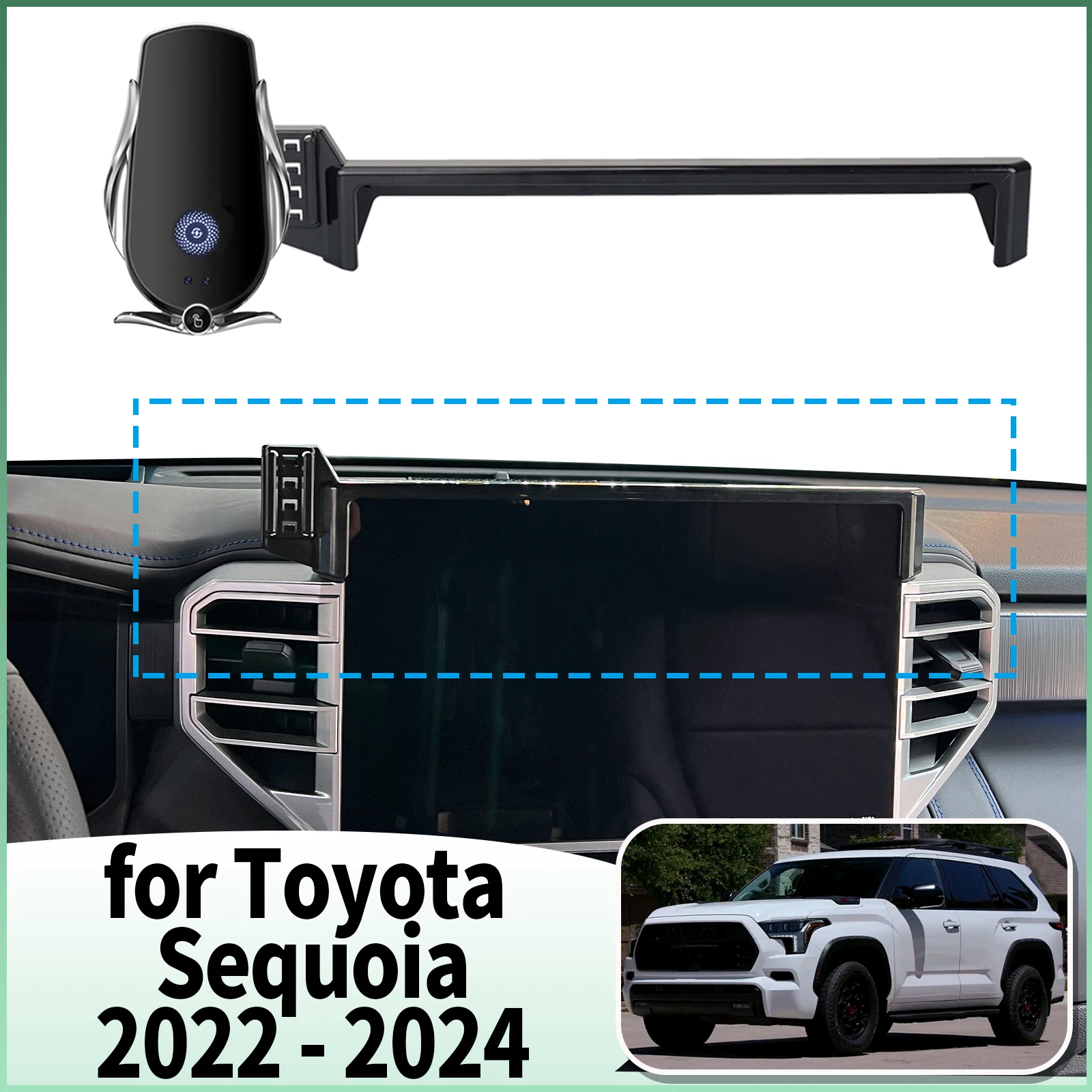 

fit for Toyota Sequoia 2022 2023 2024 Specific Dashboard Navigation Phone Holder Mount Design Car​​ accessoires