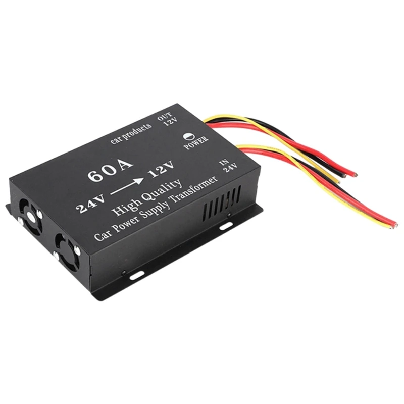 Car Truck Sound Power Adapter 24V To 12V 60A Voltage Reduction Converter Plastic Reducer 1 PCS