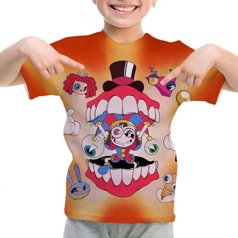 Kids 3D Hot Smiling Critters Scary Poppy Smiling Animal Game Peripheral Short-sleeved Children's Wear Printed T-shirt Best Gift