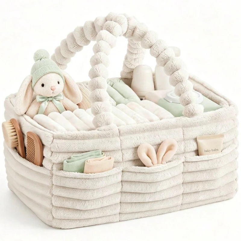 Plush Multifunctional Diaper Storage Bag With Large Capacity for Moms To Travel Multi-Functional Delivery Bag Urine Cloth Bag