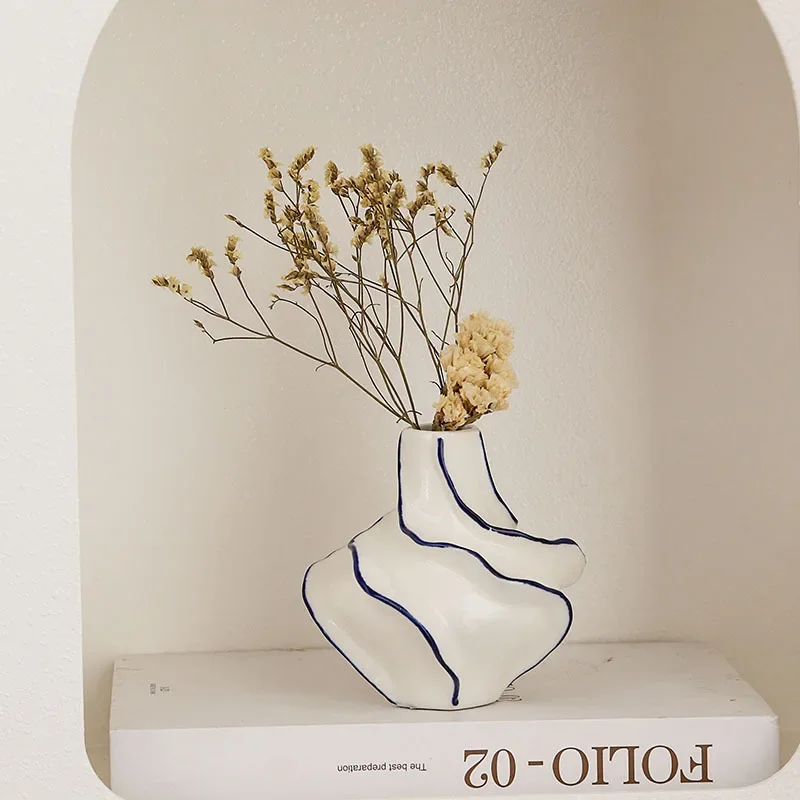 HYS Creative Vase Water Accompanying Vase, Ceramic Decorative Vase, Home Ornament, Living Room