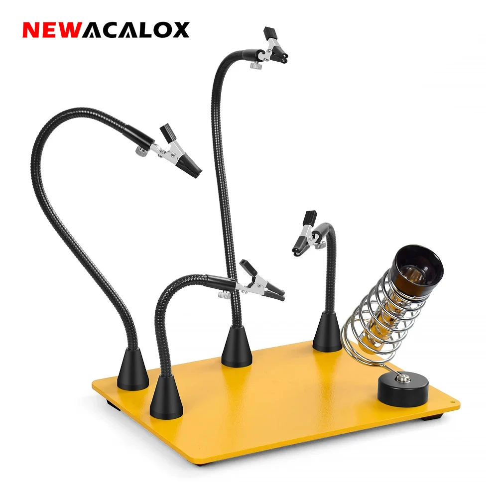 NEWACALOX Magnetic PCB Circuit Board Holder Soldering Helping Hands Welding Workbench  Soldering Iron Stand For Assembly Repair