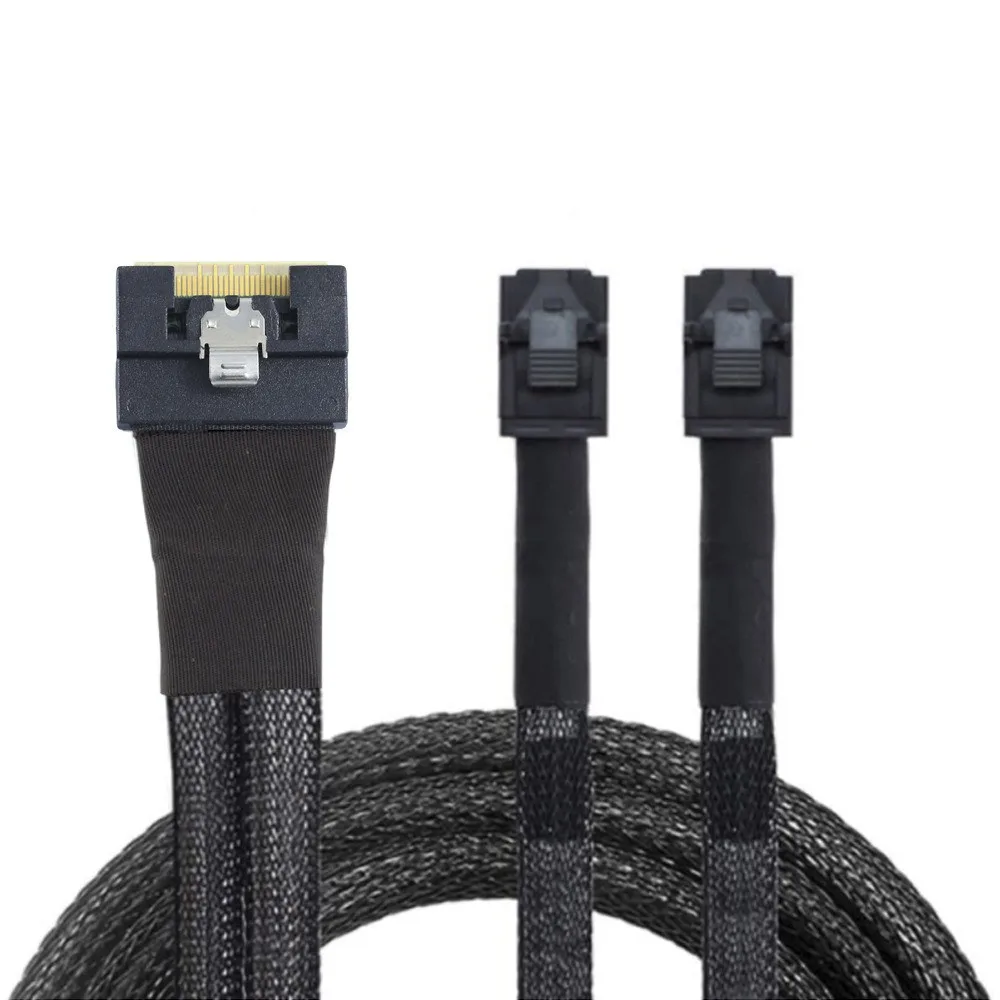 MINI SlimSAS SFF-8654 8i 4.0 to 2X SAS HD SFF-8643 server Connection Cable