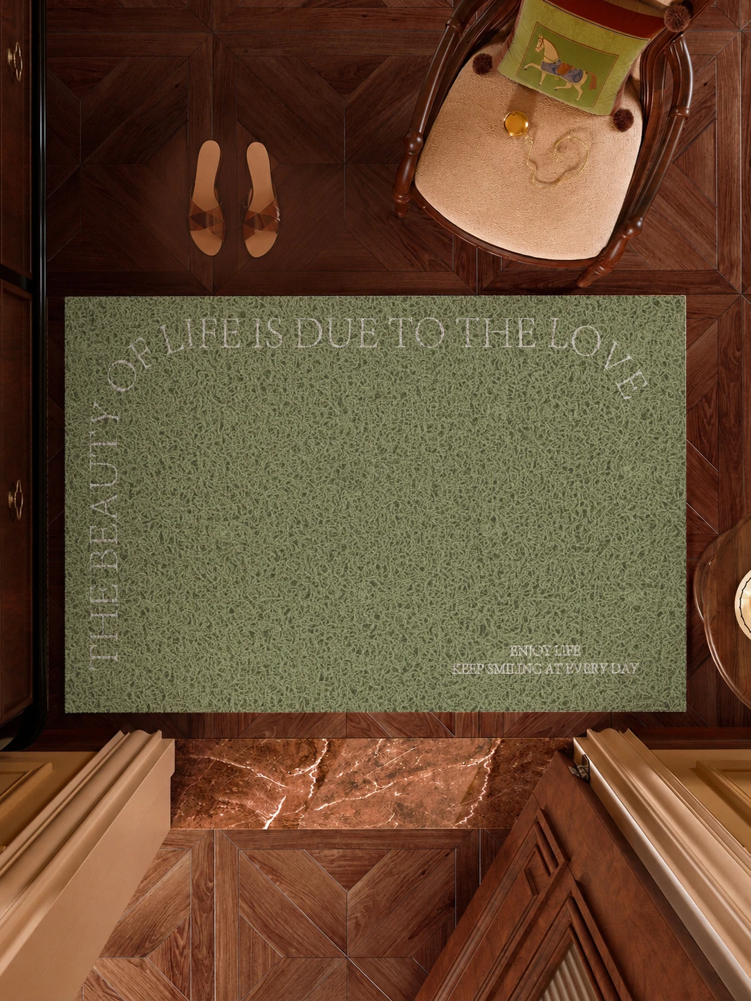 Vintage Quote Wire Loop Mat Dust-Resistant Easy-to-Clean Non-slip Waterproof for Indoor Entryway