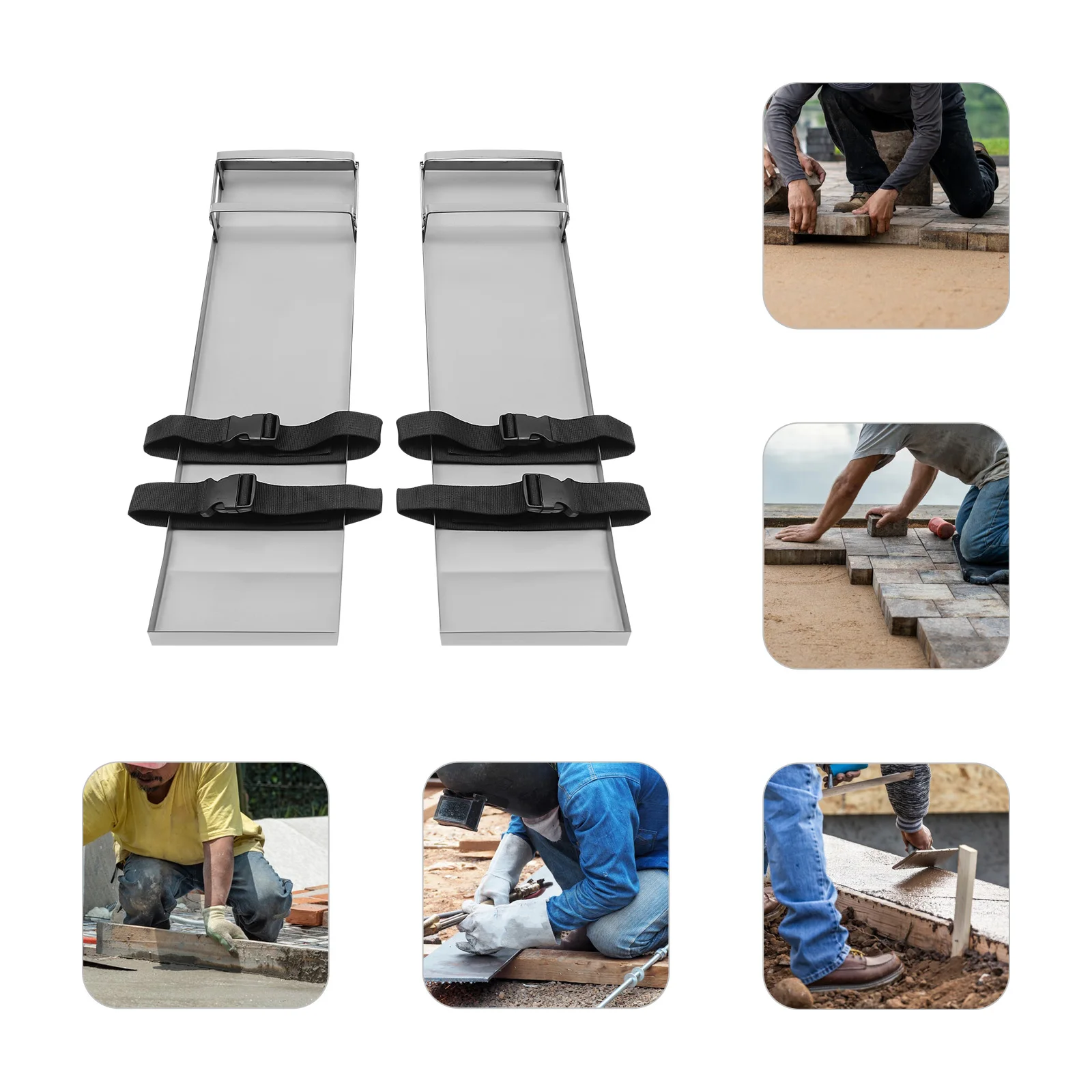 

2pcs Concrete Knee Boards 201 Stainless Steel Knee Board Buckle Closure for Concrete Work Maintain Wear Resistant