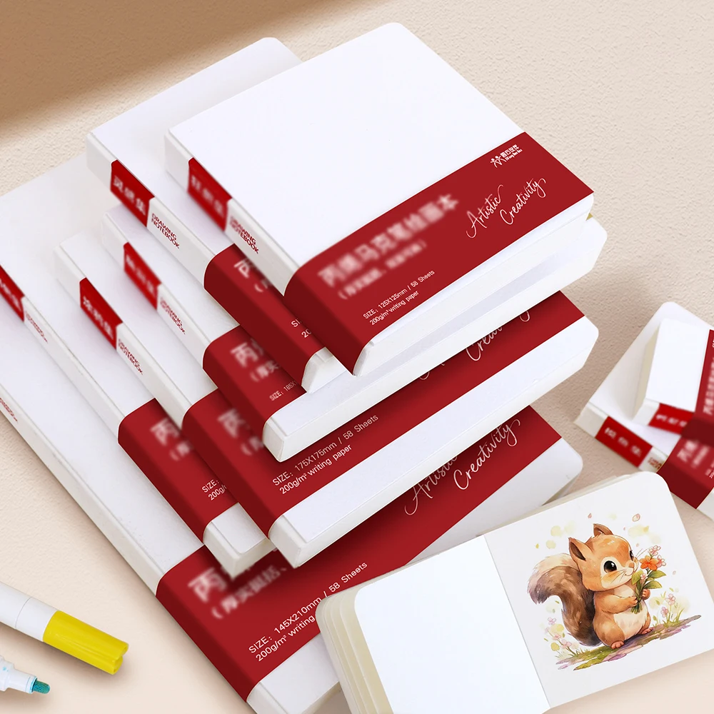 58 Sheets Thickened Drawing Book, Watercolor Drawing Blank Portable Acrylic Marker Drawing Book, Sketch Sketchbook