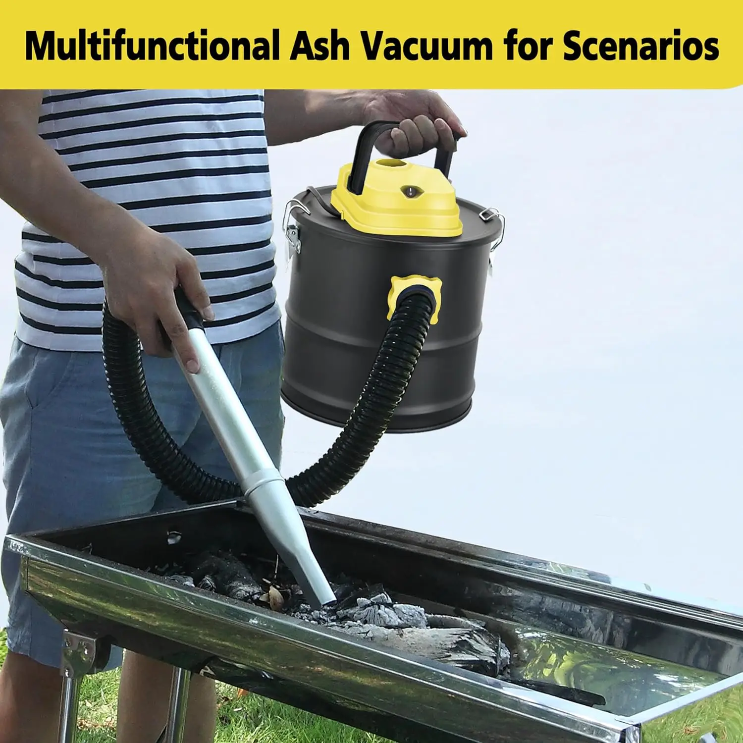 Pellet Stove Vacuum Cleaner with Blower Function, 1000W Powerful Suction 4 Gallon All-in-One Ash Vacuum for Fireplaces, Pellet Stoves