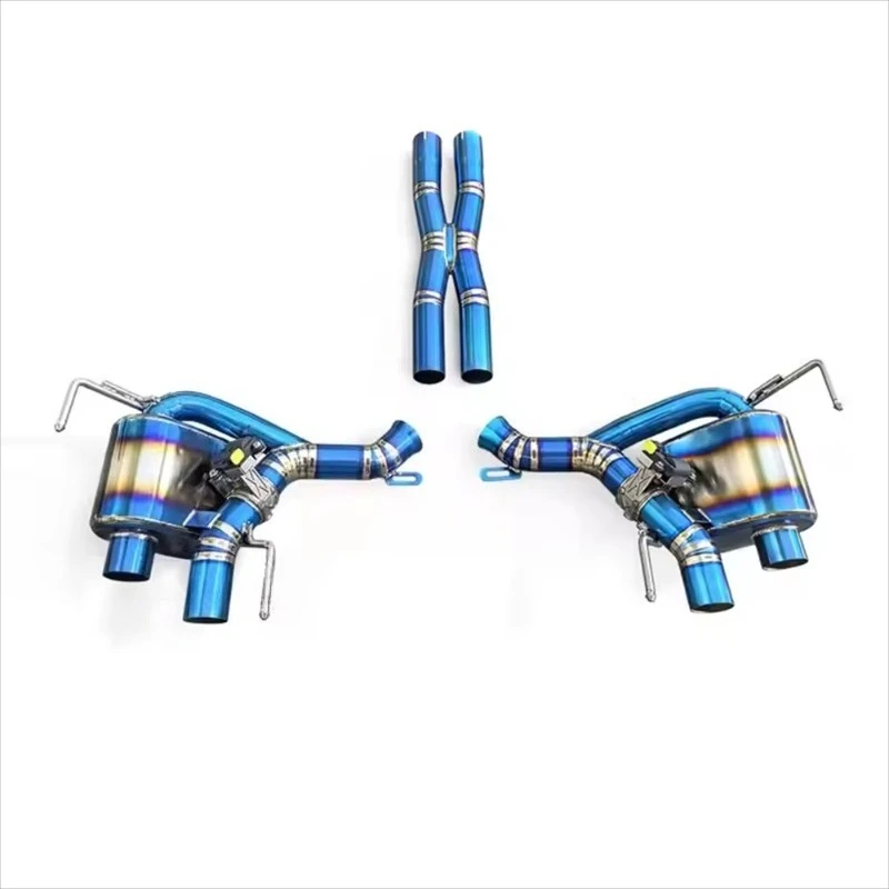 Titanium Alloy Cat-shaped Back Exhaust Pipe for FF 6.3 V12 2011-2016 Muffler with Valve Sports Car Sound Power Upgrade